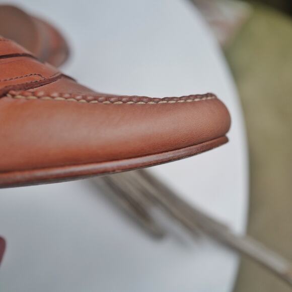 EUC G.H.Bass Weejuns Logan Classic Natural Tan Leather Slip On Penny Loafer 10.5 - Picture 14 of 14